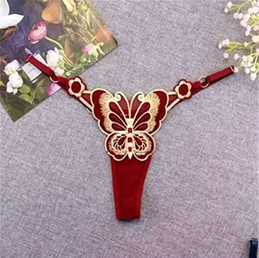 String Ficelle papillon - Rouge Bordeaux